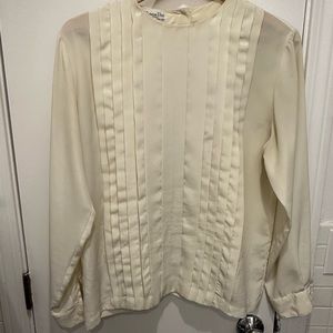 Christian Dior ivory vintage blouse size 10